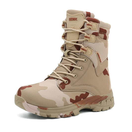 High-Top Tactical Desert Boots Men's Camouflage Hunting Boots Outdoor Non-Slip Wear-Resistant Mountaineering Hiking Shoes