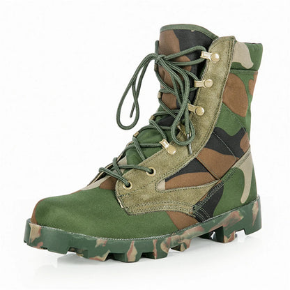 Camouflage Hunting Boots Men's High-Top Breathable Tactical Shoes Outdoor Hiking Wear-Resistant Waterproof Mountaineering Boots