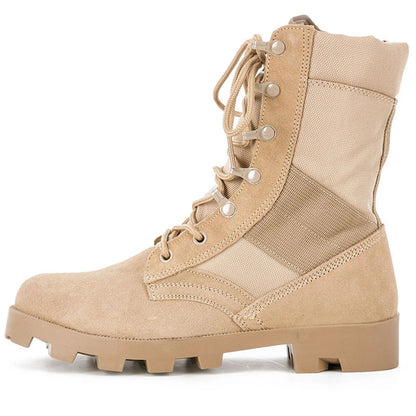 Camouflage Hunting Boots Men's High-Top Breathable Tactical Shoes Outdoor Hiking Wear-Resistant Waterproof Mountaineering Boots