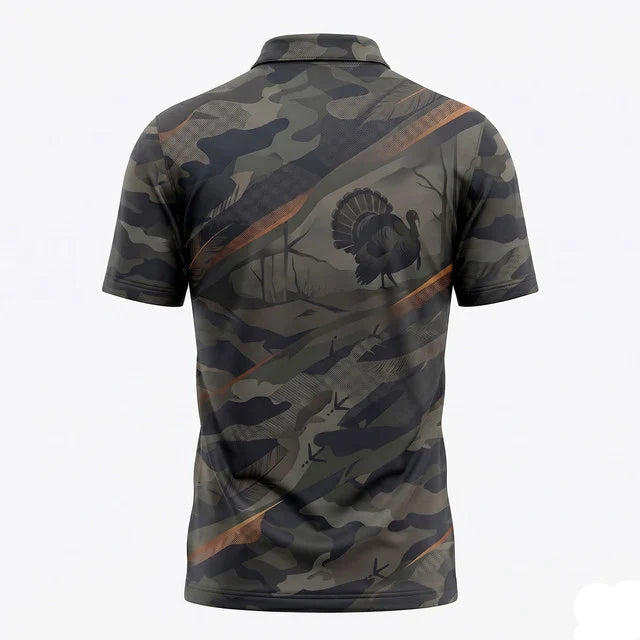 Turkey Camo Hunter Polo Shirt Best Dad Turkey Father's Day Gift