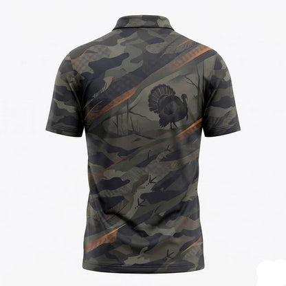 Turkey Camo Hunter Polo Shirt Best Dad Turkey Father's Day Gift
