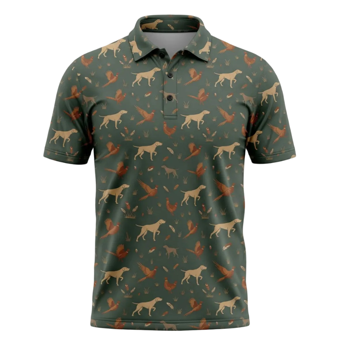 Pointer Dog Hunting Pattern Upland Heritage Polo Shirt Pheasant PHP1002