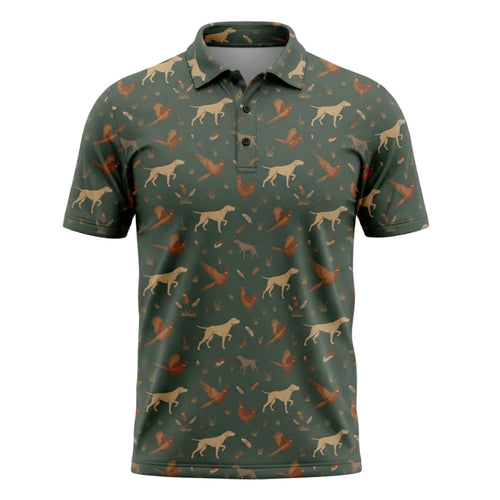 Pointer Dog Hunting Pattern Upland Heritage Polo Shirt Pheasant PHP1002