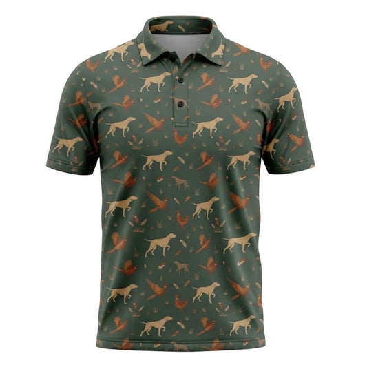 Pointer Dog Hunting Pattern Upland Heritage Polo Shirt Pheasant PHP1002