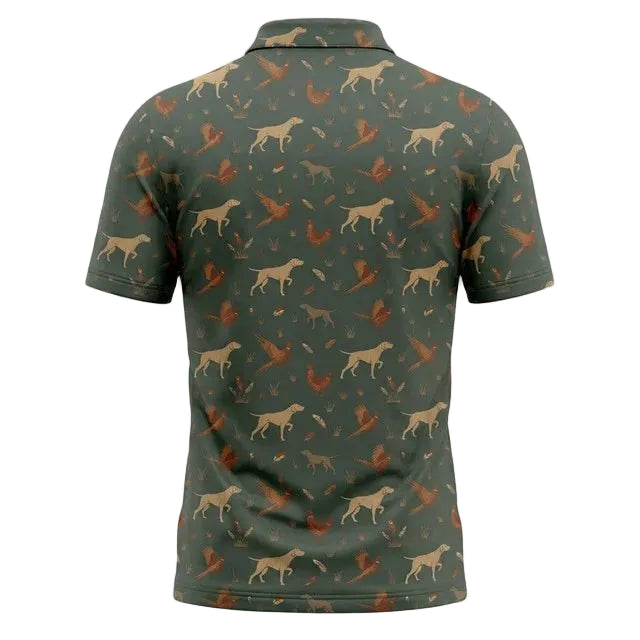 Pointer Dog Hunting Pattern Upland Heritage Polo Shirt Pheasant PHP1002