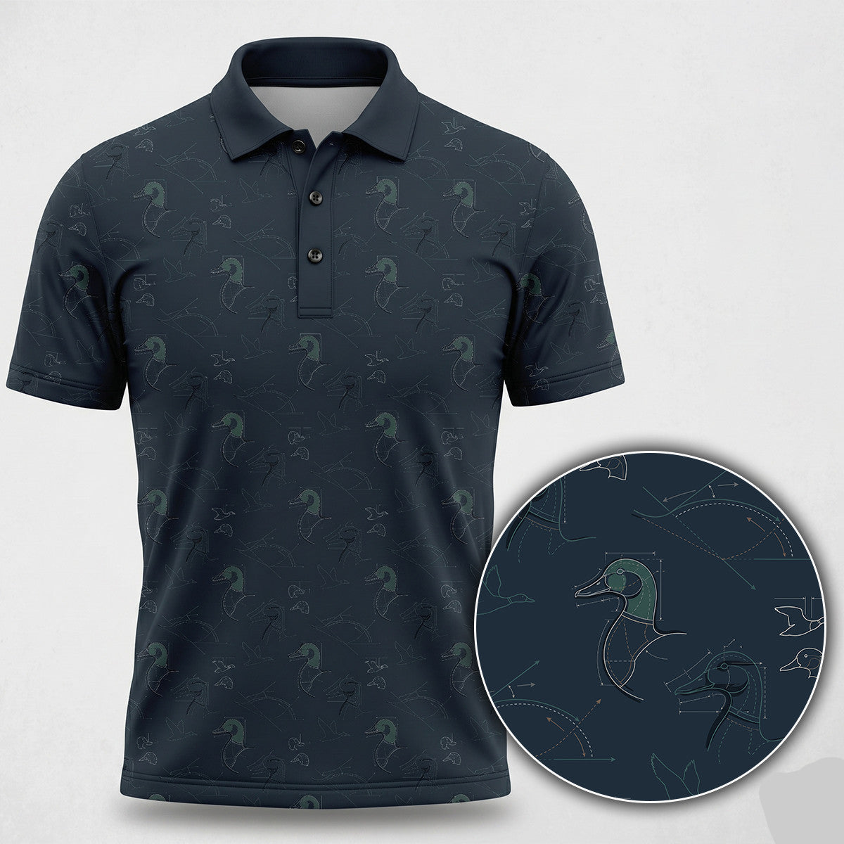 Duck Hunting Flyway Blueprint Polo Shirt DHP1021