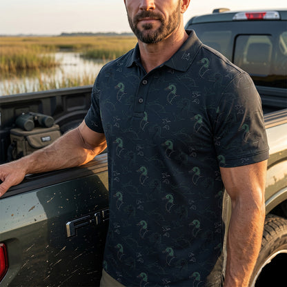 Duck Hunting Flyway Blueprint Polo Shirt DHP1021