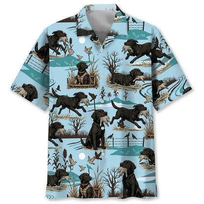 Black Labrador Retriever And Dove Hunting Polo Shirt VCP1044