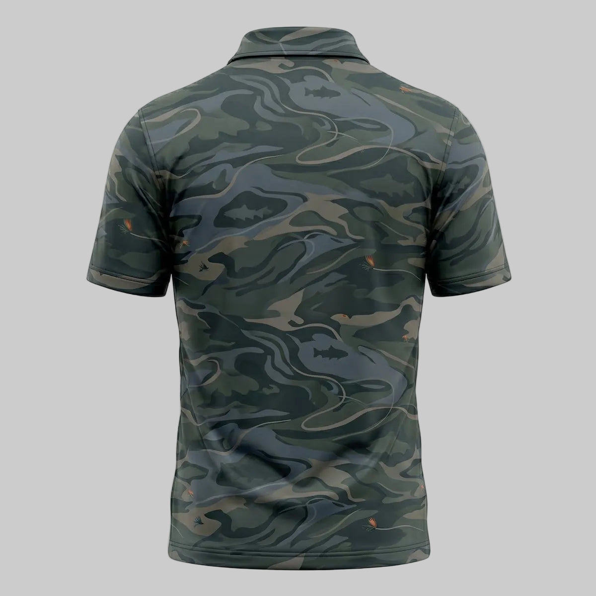 Fly Fishing River Camo Polo Shirt FFP1010