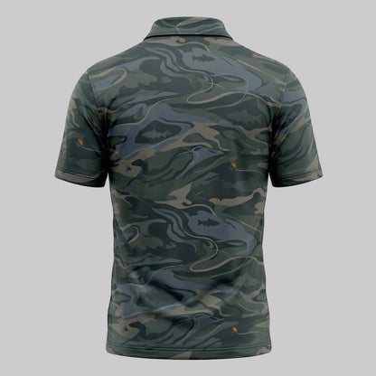 Fly Fishing River Camo Polo Shirt FFP1010