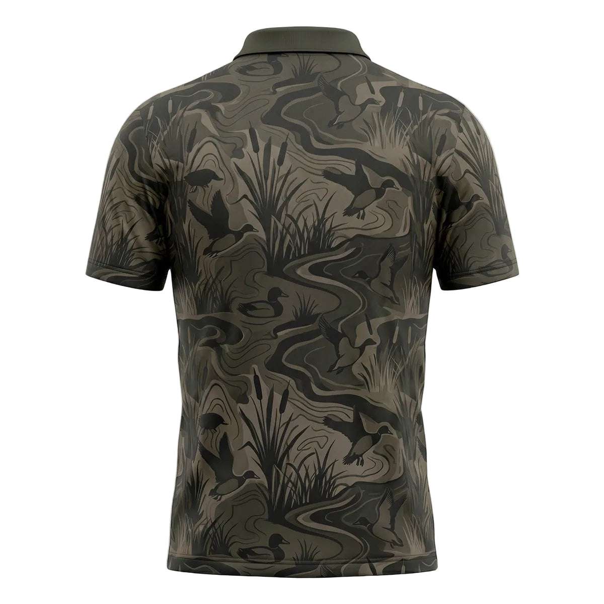 Waterfowl Mallard Duck Hunter Camo Polo Shirt DHP1025