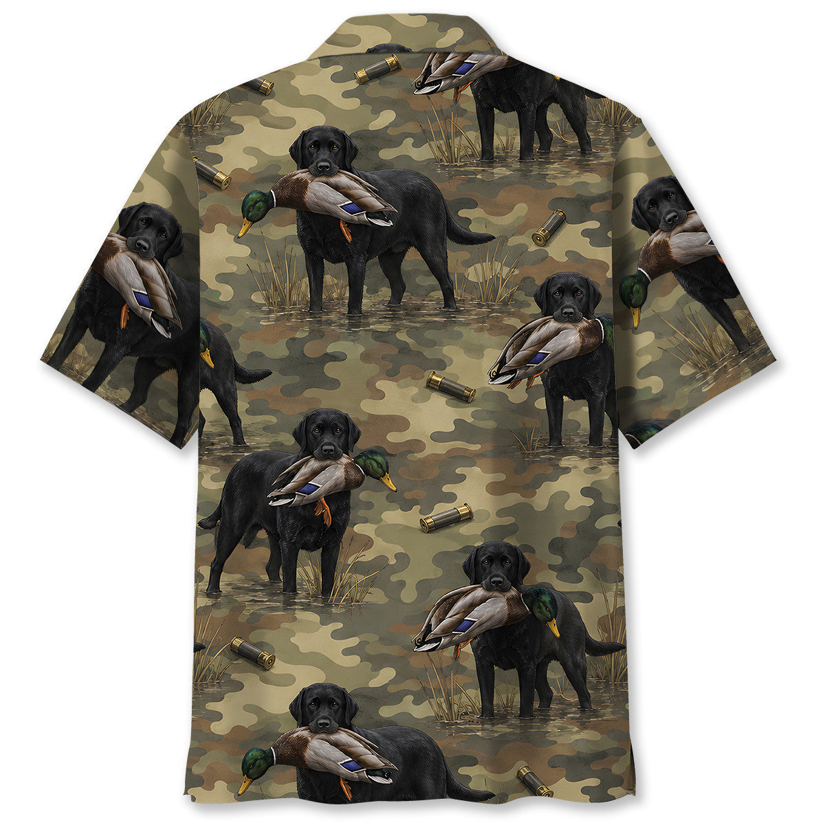Black Labrador Duck Hunting Camouflage Hawaiian Shirt