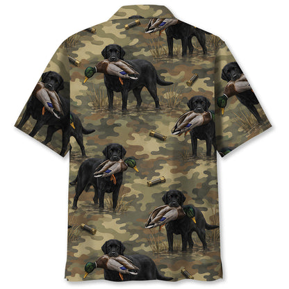 Black Labrador Duck Hunting Camouflage Hawaiian Shirt