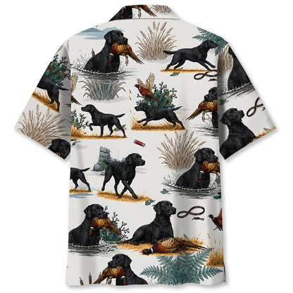 Black Labrador Pheasant Hunting Hawaiian Shirt