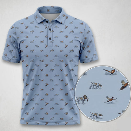 Upland Heritage Pheasant Hungting Polo Shirt Gift Dad PHP1005
