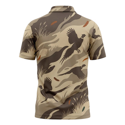 Pheasant Duck Hunting Dog Camo Polo Shirt Hunter Father's Day Gift PHP1007