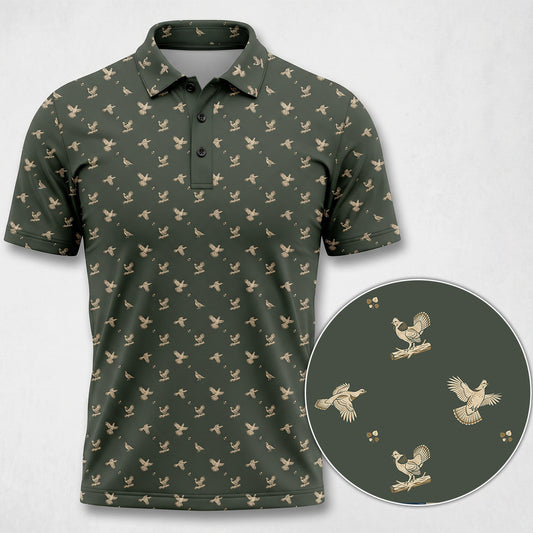 Grouse Hunting Polo Shirt Upland Bird Hunter Father's Day Gift RGP1001