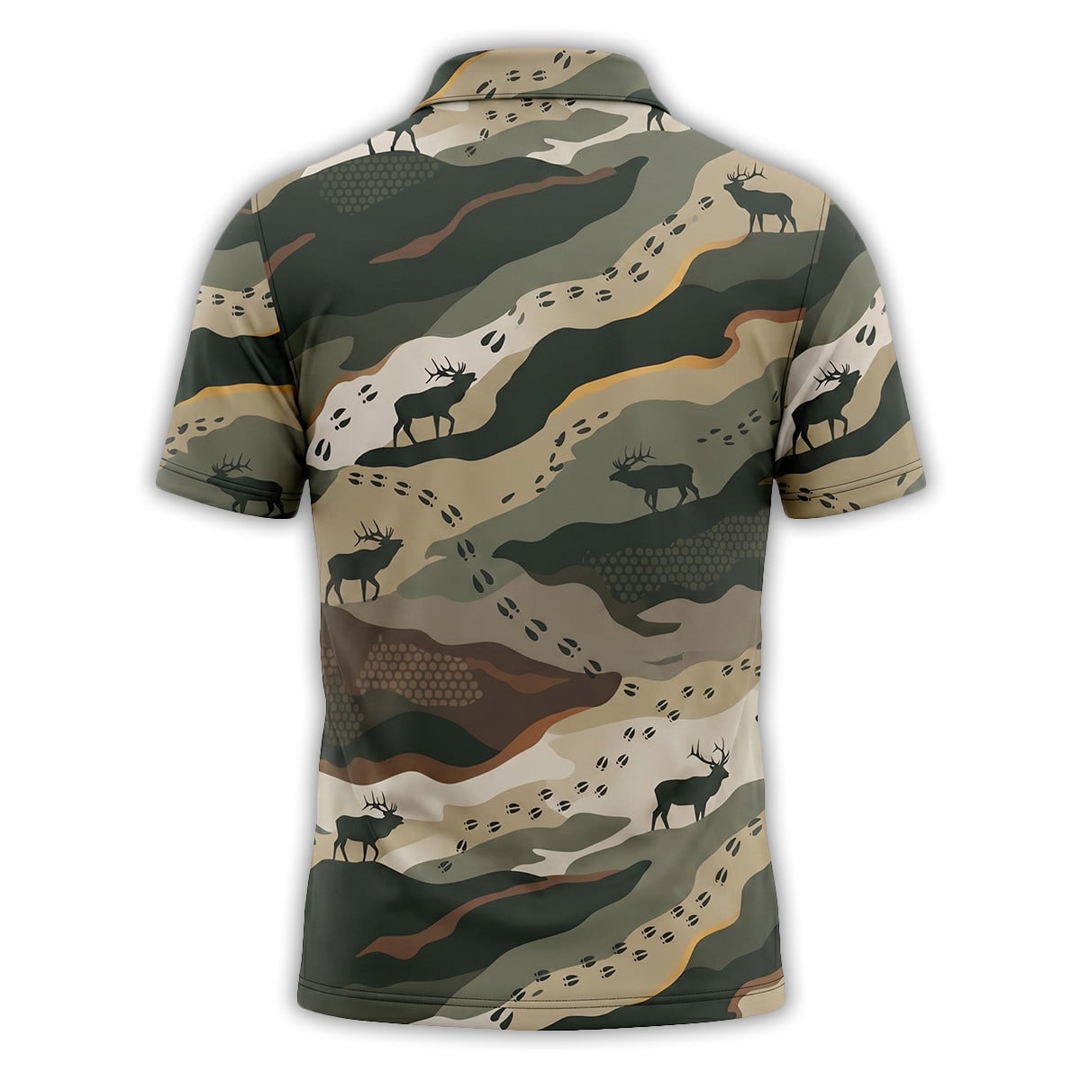 Hunting Deer Track Camo Polo Shirt EHP1002