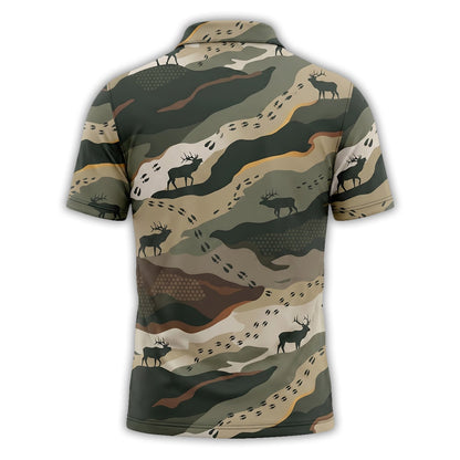 Hunting Deer Track Camo Polo Shirt EHP1002