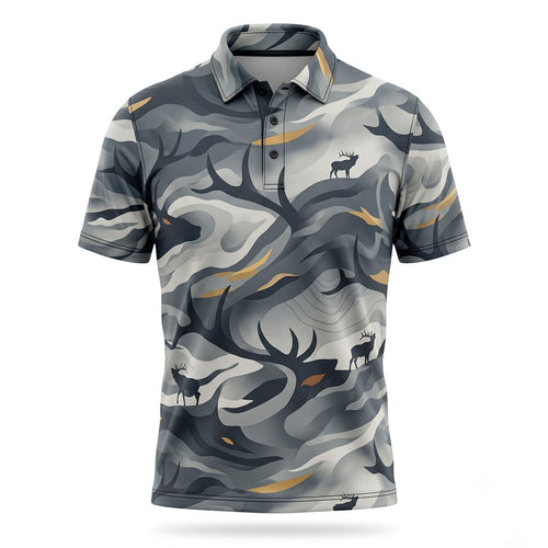 Bull Elk Hunting Polo Shirt Hunter Dad Father's Day Gift Polo EHP1003