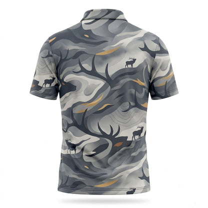 Bull Elk Hunting Polo Shirt Hunter Dad Father's Day Gift Polo EHP1003