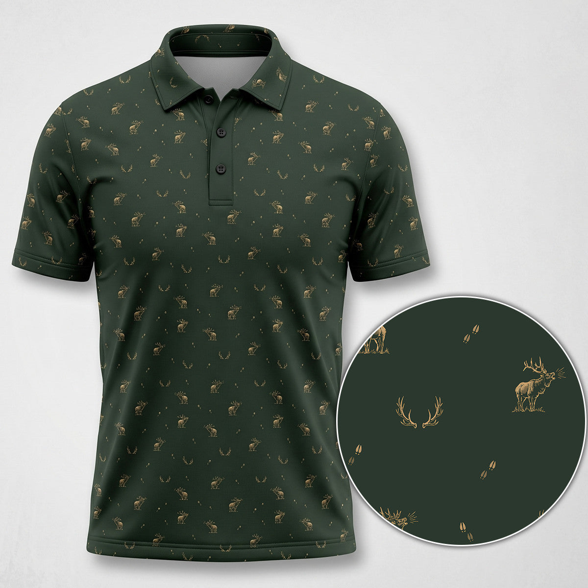 Elk Hunting Whitetail Heritage Polo Shirt EHP1005