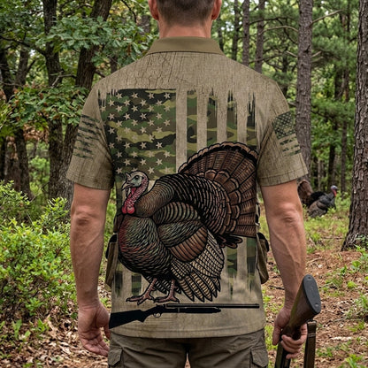 Wild Turkey Hunting America Men Polo Shirt