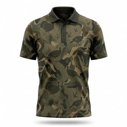 Wildturkey Hunting Camouflage Men Polo Shirt