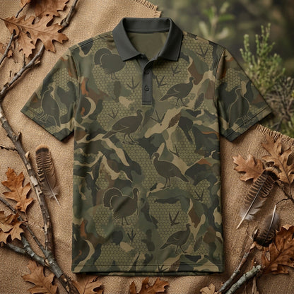 Wildturkey Hunting Camouflage Men Polo Shirt