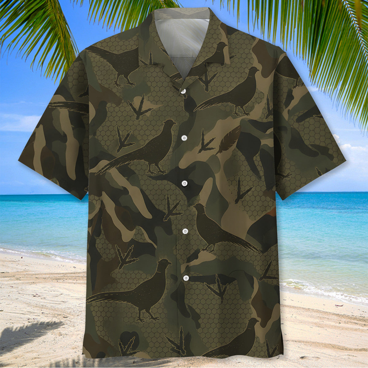 Pheasant Camouflage Hunting Hawaiian Shirt