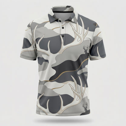 Whitetail Society Collection Deer Antler Camo Polo Shirt WSP1001