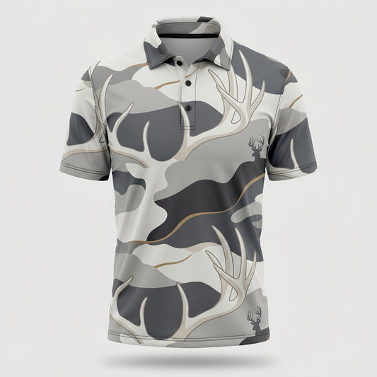 Whitetail Society Collection Deer Antler Camo Polo Shirt WSP1001
