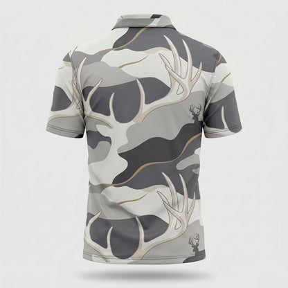 Whitetail Society Collection Deer Antler Camo Polo Shirt WSP1001
