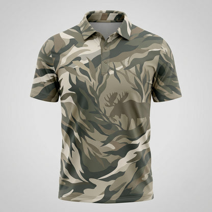 Moose in the Brush Hunting Polo Shirt MHP1002