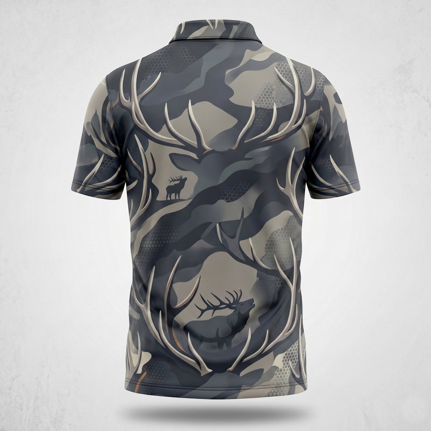 Elk Antler Crown Hunting Polo Shirt EHP1006