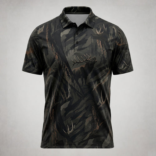 The Timber King Elk Hunting Polo Shirt EHP1009