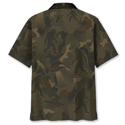 Bigfoot Forest Camouflage Hawaiian Shirt