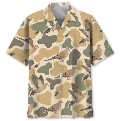 Hunting Mourning Dove Camouflage Men Hawaiint Shirt