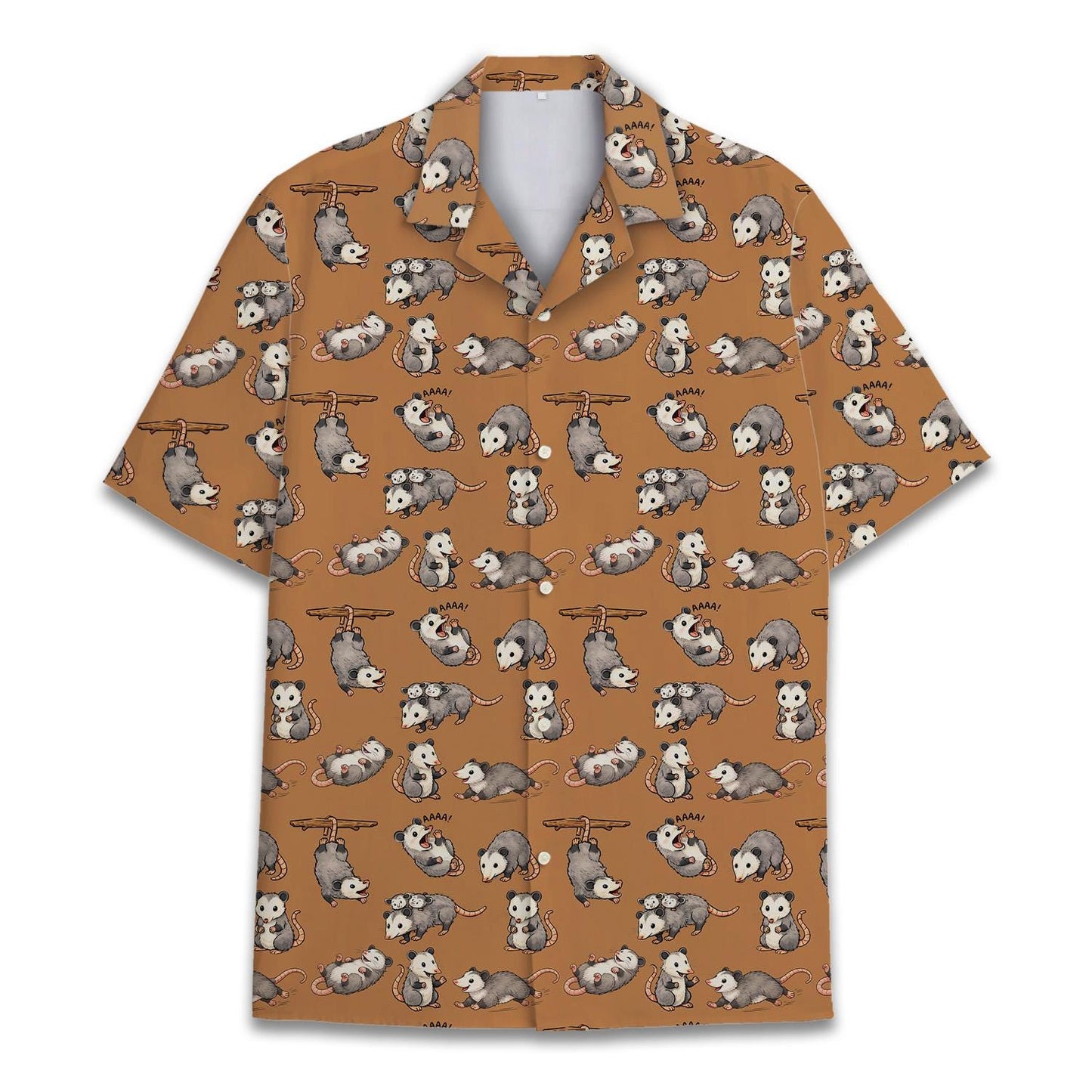 Opossum Hawaiian Shirt Unisex, Funny Possum Shirt Button Up, Summer Beach Short Sleeve Shirt