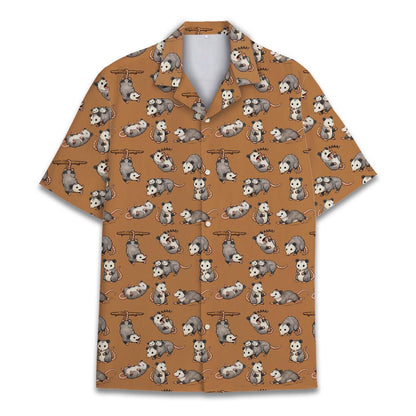 Opossum Hawaiian Shirt Unisex, Funny Possum Shirt Button Up, Summer Beach Short Sleeve Shirt
