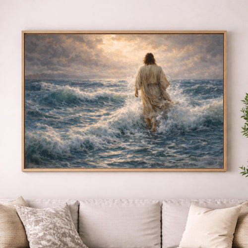 Jesus Walking on Water Wall Art | Christian Canvas Art