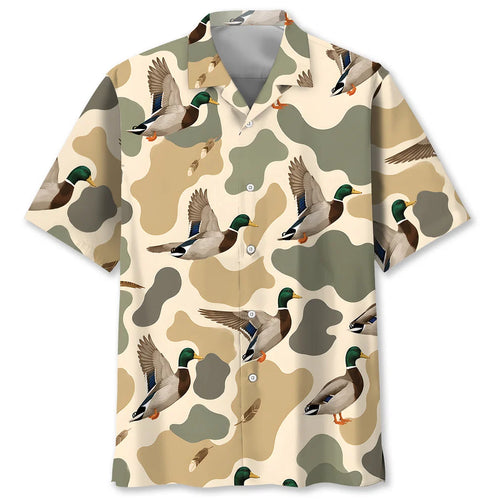 Hunting Mourning Duck Camouflage Men Hawaiian Shirt DVC2408
