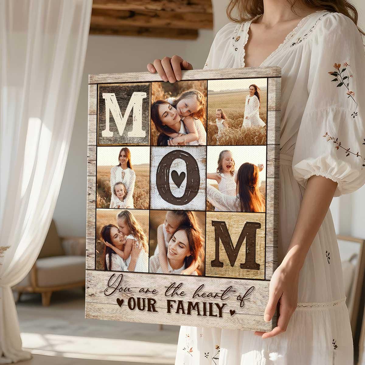 Personalized Mom Photo Collage Canvas Father’s Day Gift From Kids