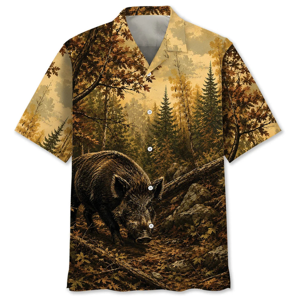 Feral Boar Fall Forest Polo Shirt VCE1022
