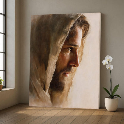 Jesus Portrait Canvas Art Soft Christian Wall Decor Religious Poster Print