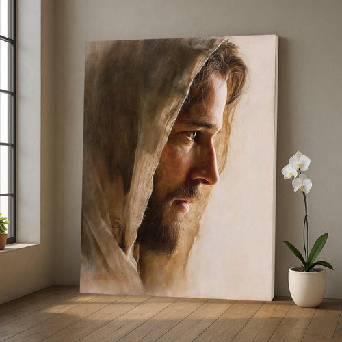 Jesus Portrait Canvas Art Soft Christian Wall Decor Religious Poster Print
