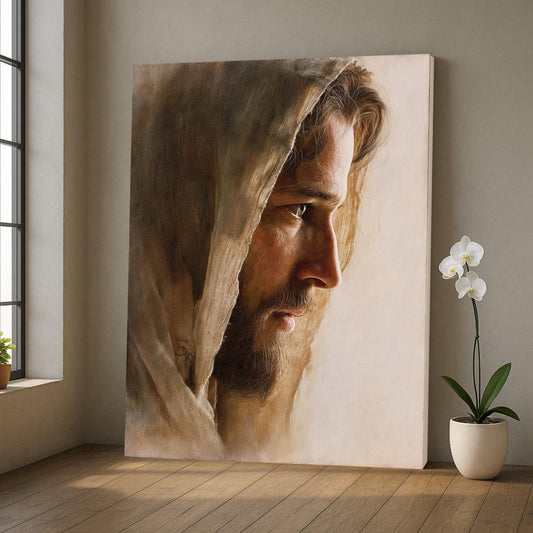Jesus Portrait Canvas Art Soft Christian Wall Decor Religious Poster Print