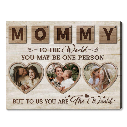 Personalized Mom Photo Collage Canvas Wall Art