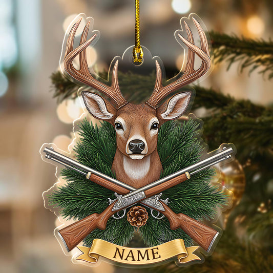 Custom Name Deer Christmas Tree Ornament