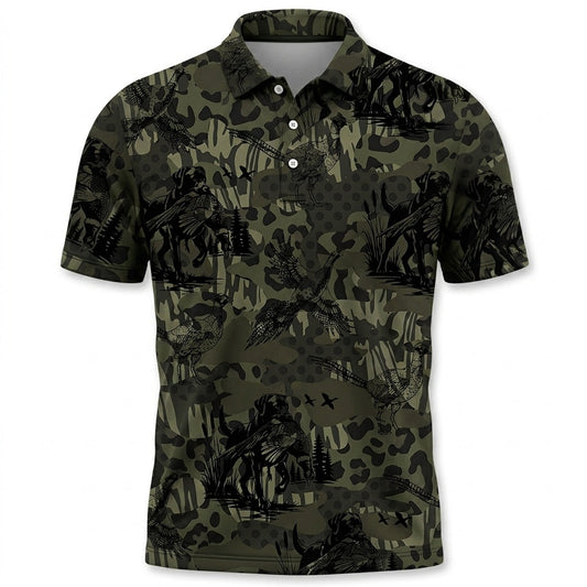 Camouflage Pheasant Hunting Men Polo Shirt
